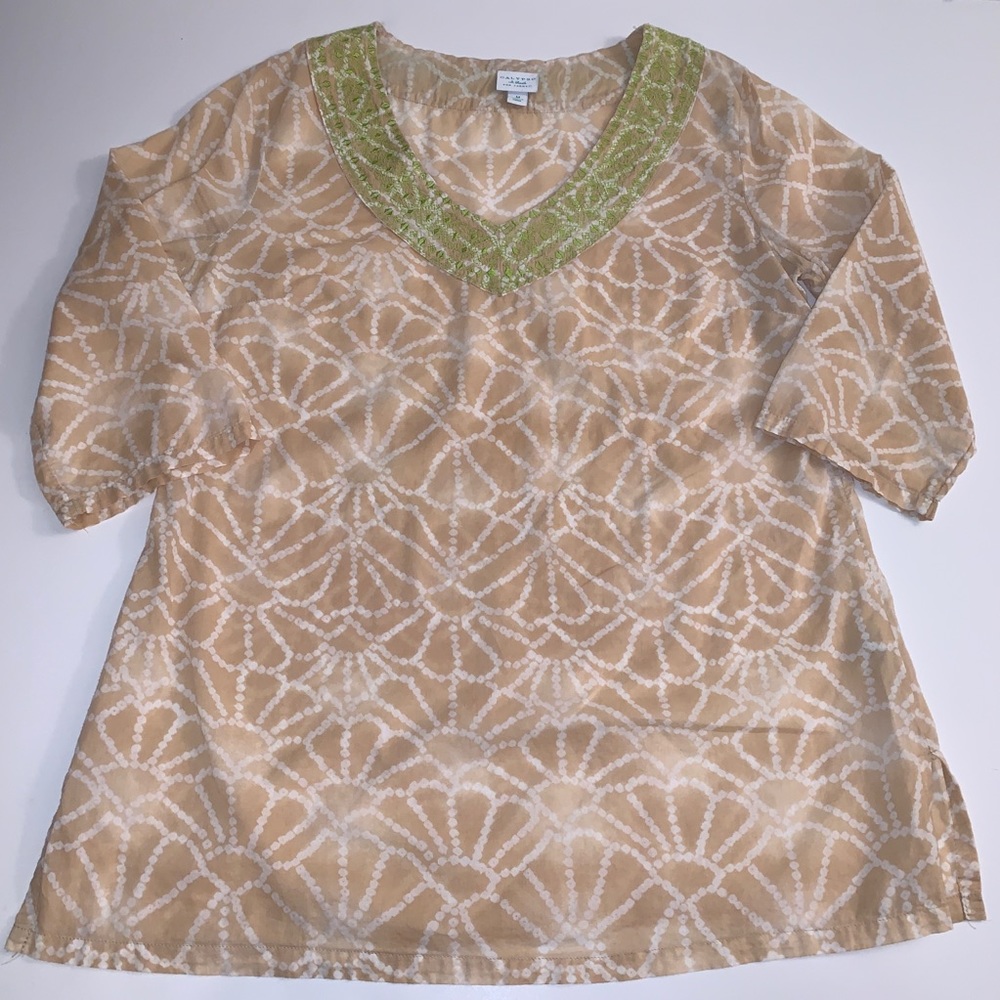 Calypso‎ St Barth Light Weight Embroidered V Neck
